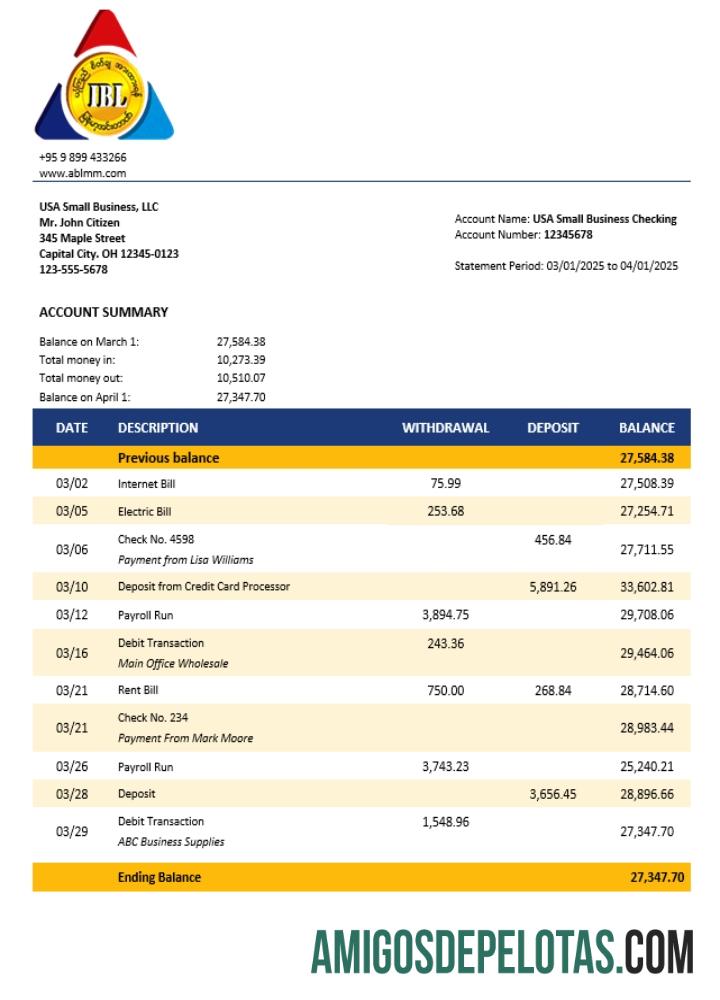 Realista Innwa Business modelo de extrato de conta Word e PDF (1)